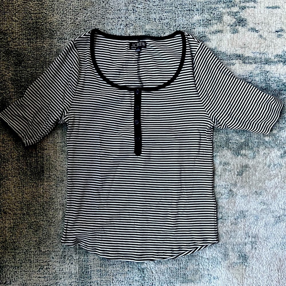 J. Crew Vintage rib henley T-shirt in stripe